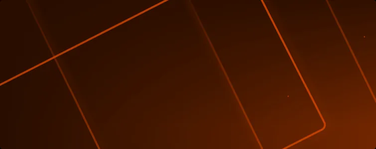 Long orange filaments crossing a dark ground.