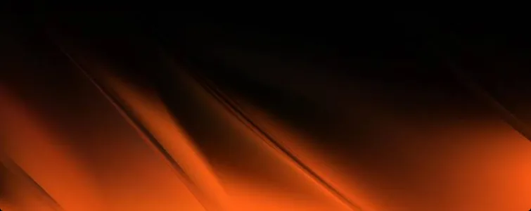 Soft orange light curving through darkness.